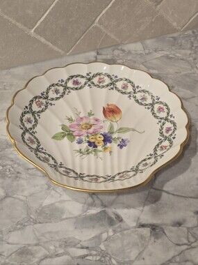 Antique Limoges France Shell Plate/ Dish French Floral Scalloped Platter